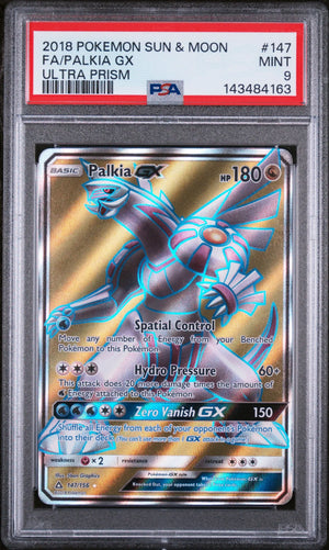 2018 Pokemon Sun & Moon Ultra Prism Palkia GX Ultra Prism Fa 147/156 PSA 9 