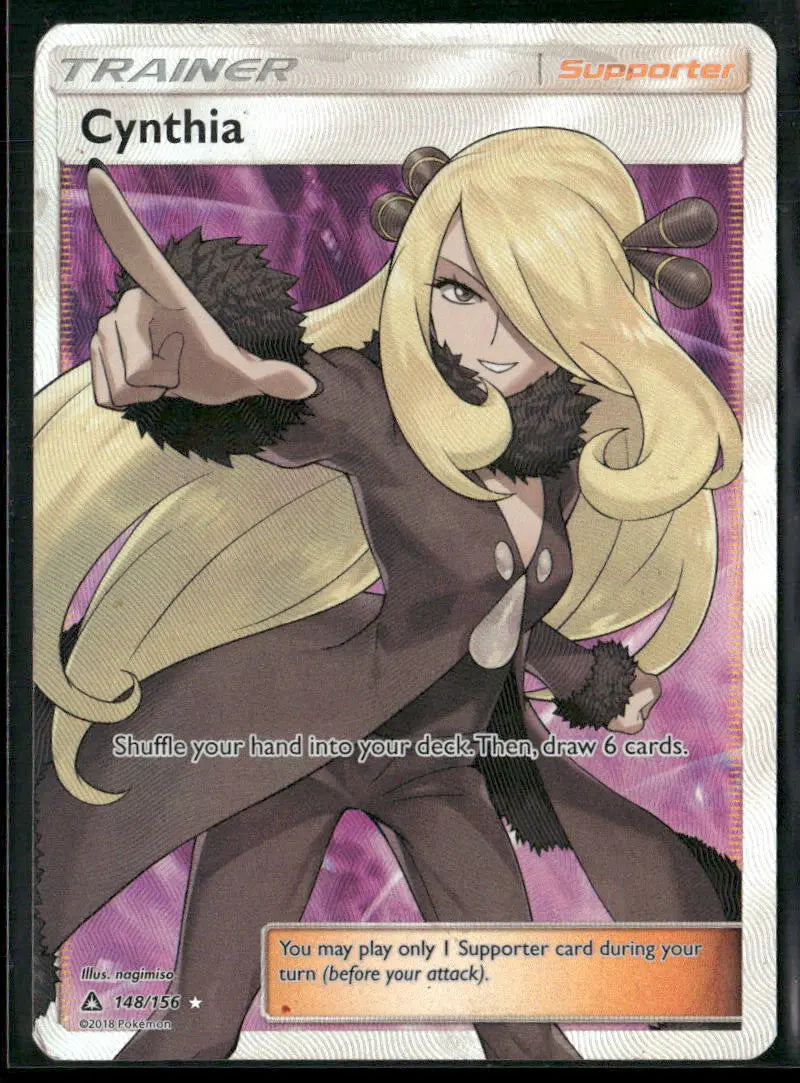 2018 Pokemon Ultra Prism Ultra Rare Full Art Cynthia 148/156 MP 
