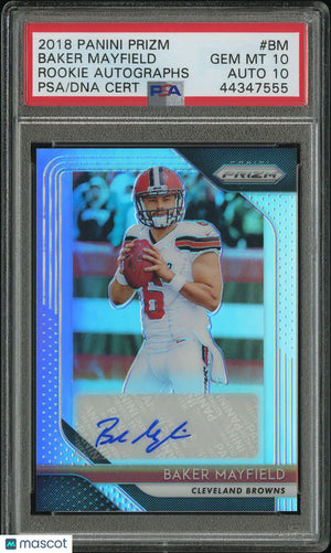2018 Prizm Football Rookie RC Baker Mayfield Auto PSA 10 Auto 10 