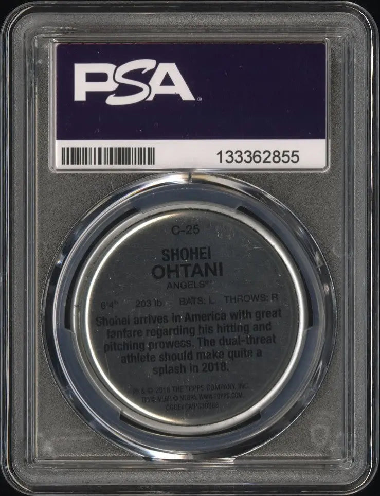 2018 Topps Archives 1980s Topps Coins Shohei Ohtani #C-25 PSA 10 