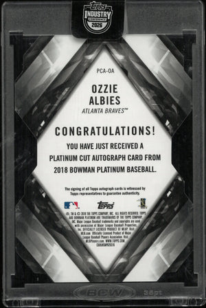 2018 Topps Bowman Platinum Rookie Autograph Ozzie Albies Auto RC /25 