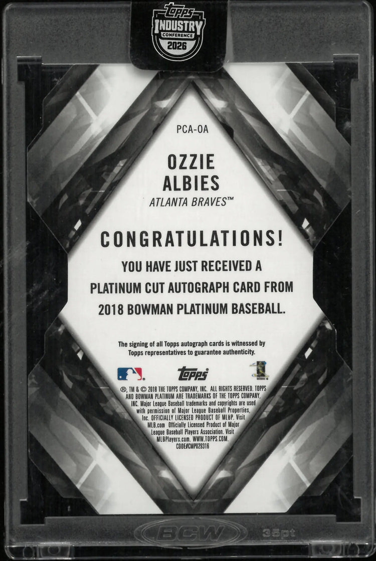 2018 Topps Bowman Platinum Rookie Autograph Ozzie Albies Auto RC /25 