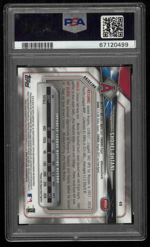 2018 Topps Bowman Rookie Shohei Ohtani RC PSA 10 