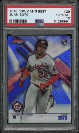 2018 Topps Bowman's Best Rookie Juan Soto Refractor RC PSA 10 