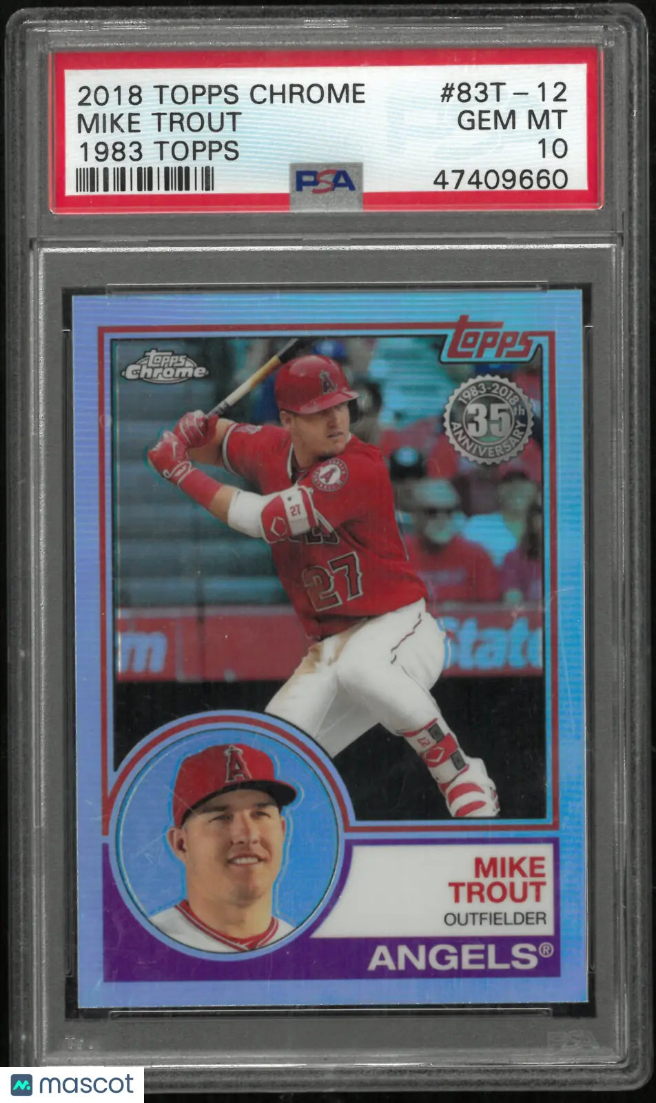 2018 Topps Chrome 1983 Topps Mike Trout #83T-12 PSA 10 