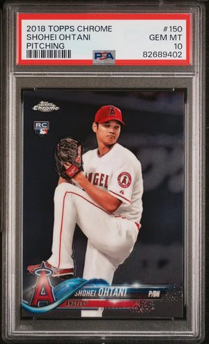 2018 Topps Chrome Baseball Rookie Shohei Ohtani RC Pitching PSA 10 