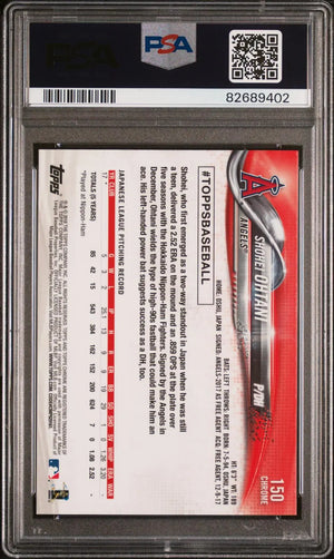 2018 Topps Chrome Baseball Rookie Shohei Ohtani RC Pitching PSA 10 