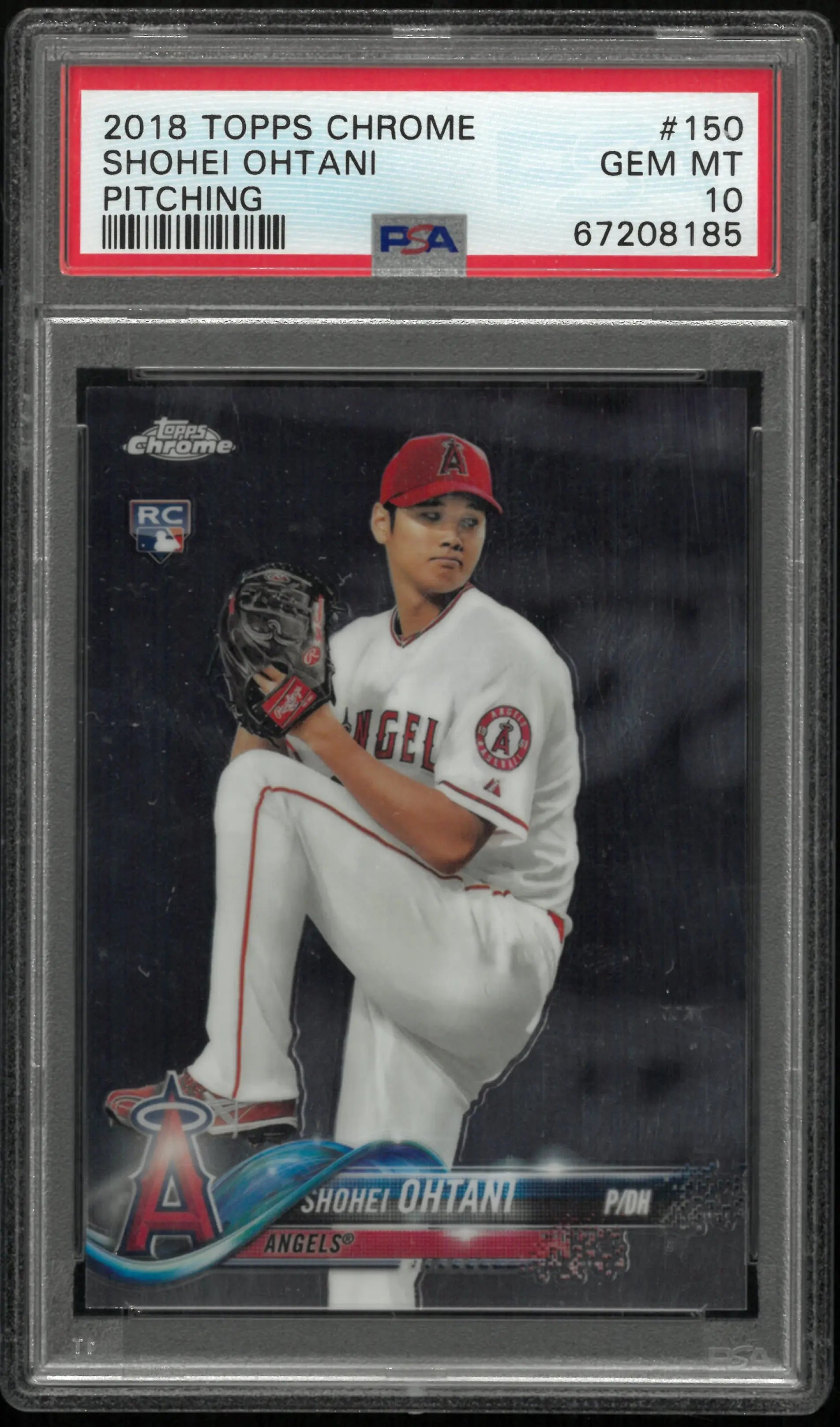 2018 Topps Chrome Shohei Ohtani RC Rookie Pitching PSA 10 