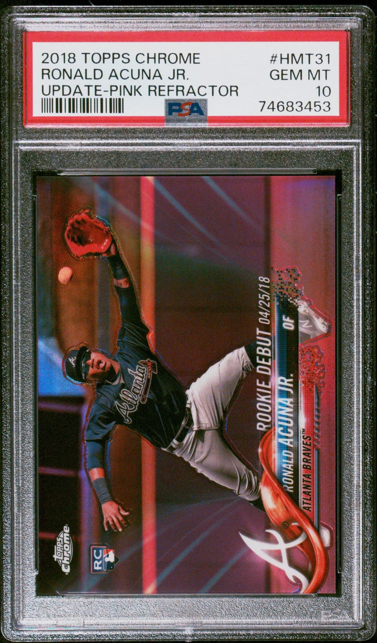 2018 Topps Chrome Update Ronald Acuna Jr. Update-Pink Refractor PSA 10 