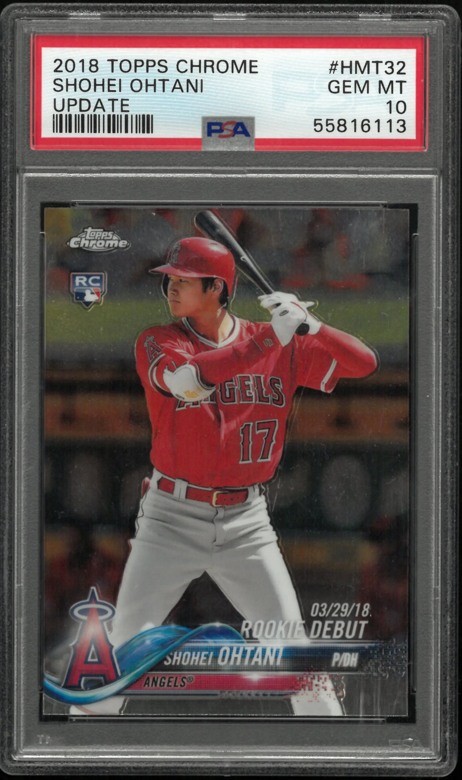 2018 Topps Chrome Update Shohei Ohtani RC Rookie Debut PSA 10 