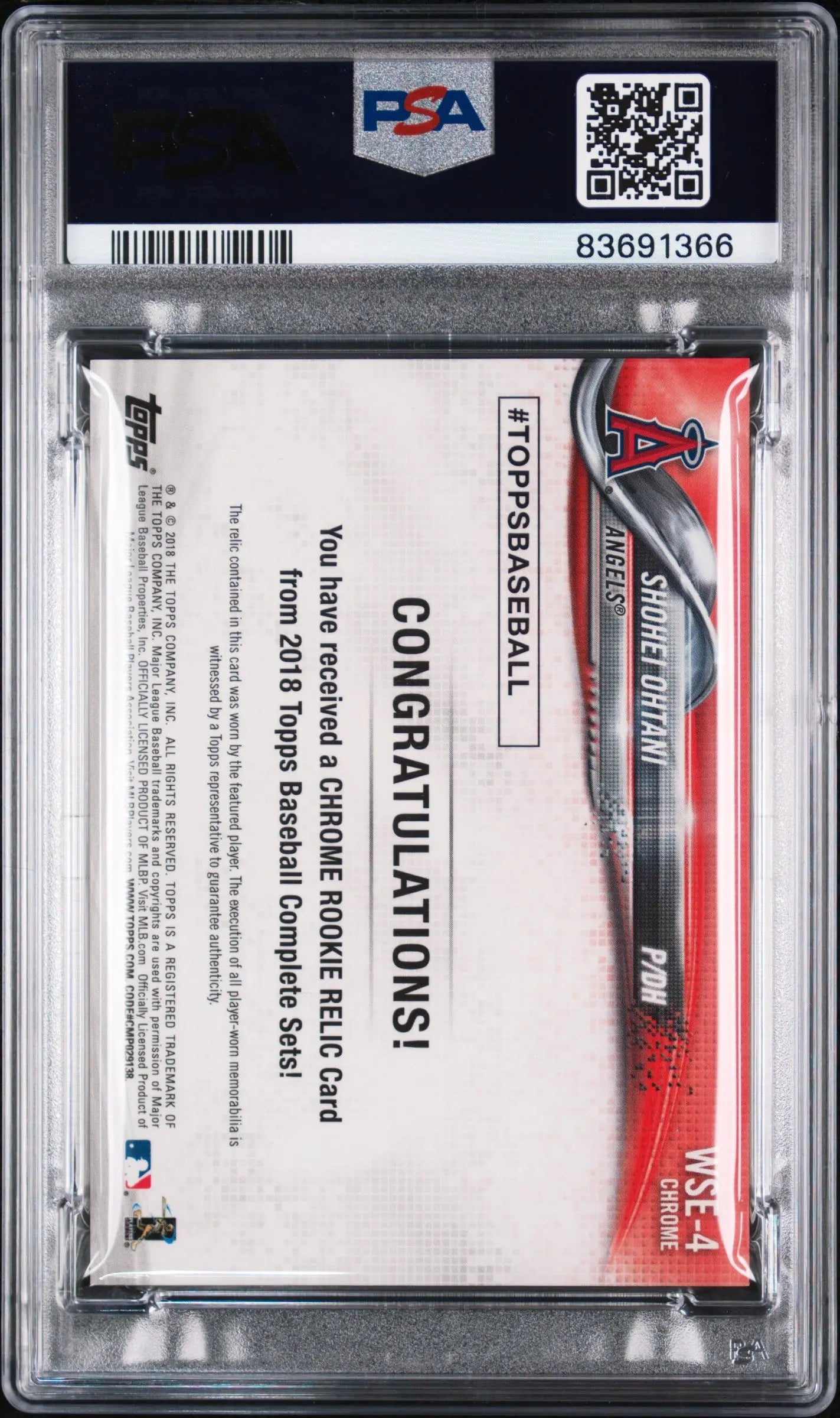 Buy 2018 Topps Chrome Shohei Ohtani PSA 9 Rookie Card