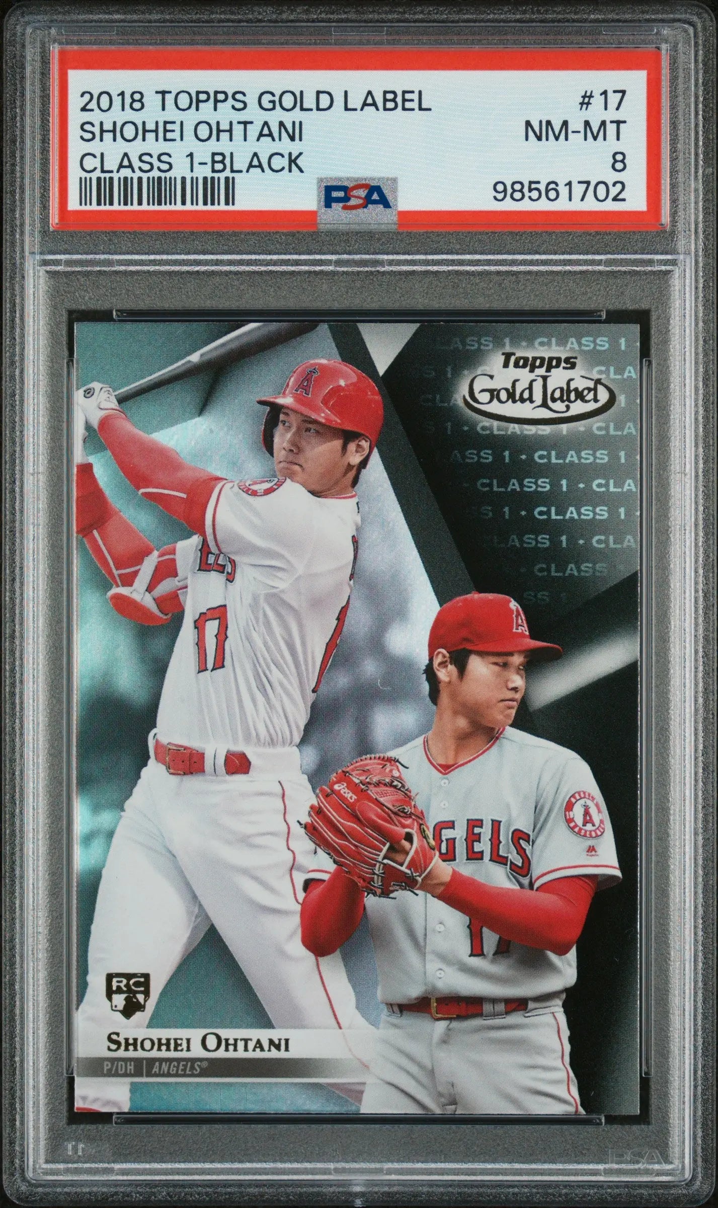 2018 Topps Gold Label Rookie Shohei Ohtani RC PSA 8 