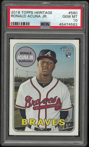 2018 Topps Heritage Rookie Ronald Acuna Jr. RC PSA 10 