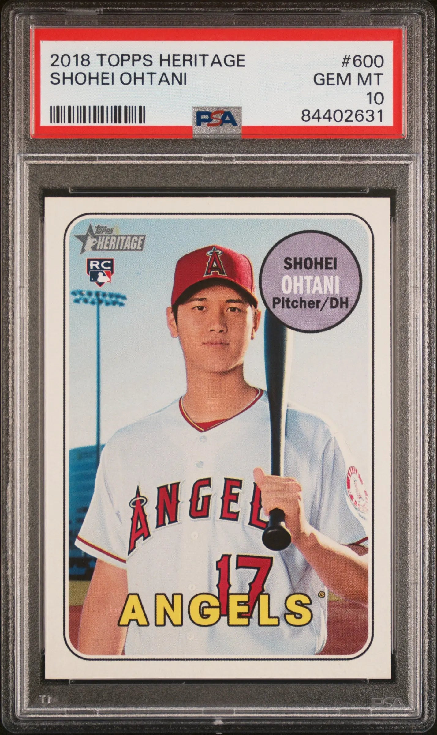 2018 Topps Heritage Rookie Shohei Ohtani RC PSA 10 