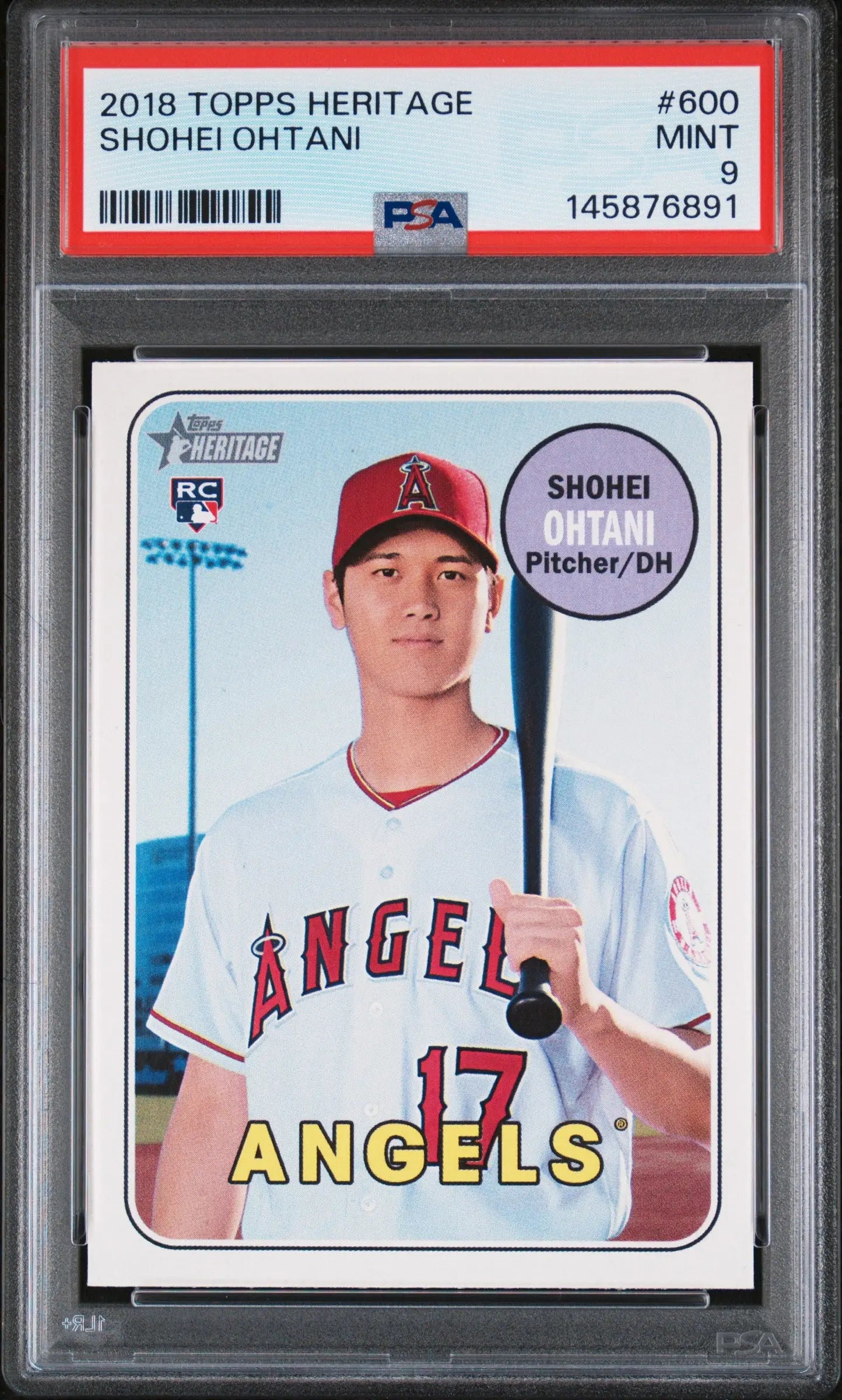2018 Topps Heritage Rookie Shohei Ohtani RC PSA 9 
