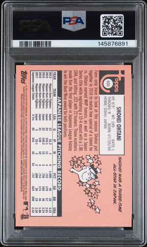 2018 Topps Heritage Rookie Shohei Ohtani RC PSA 9 