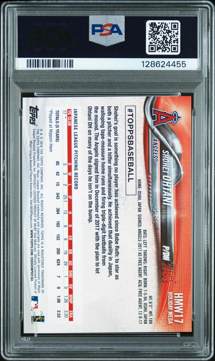 2018 Topps Holiday Rookie Shohei Ohtani RCPSA 10 