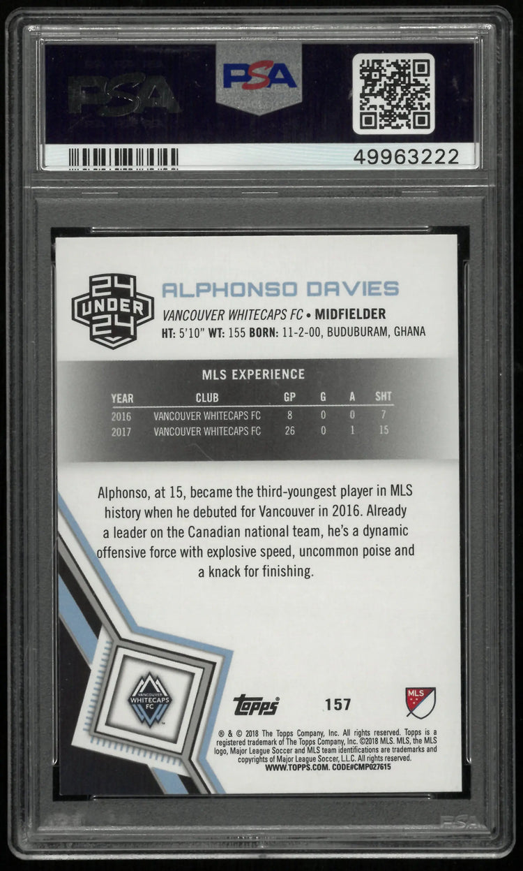 2018 Topps MLS Alphonso Davies PSA 10 