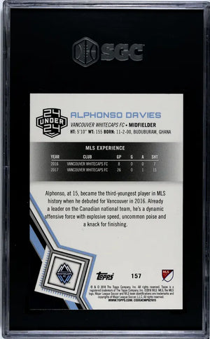 2018 Topps MLS Alphonso Davies #157 24 Under 24 SGC 10 Gold 