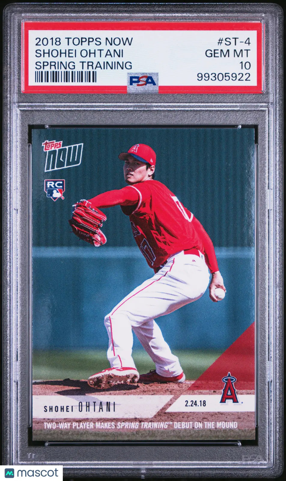 2018 Topps Now Spring Training Shohei Ohtani RC Rookie PSA 10 
