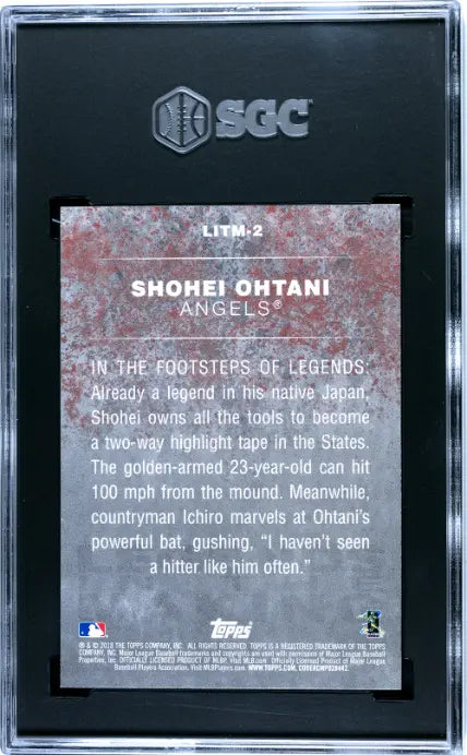 2018 Topps Rookie Legends In The Making Shohei Ohtani RC SGC 9.5 