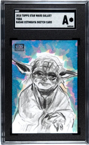 2018 Topps Star Wars Galaxy Basak Cetinkaya Sketch Card Yoda SGC A 