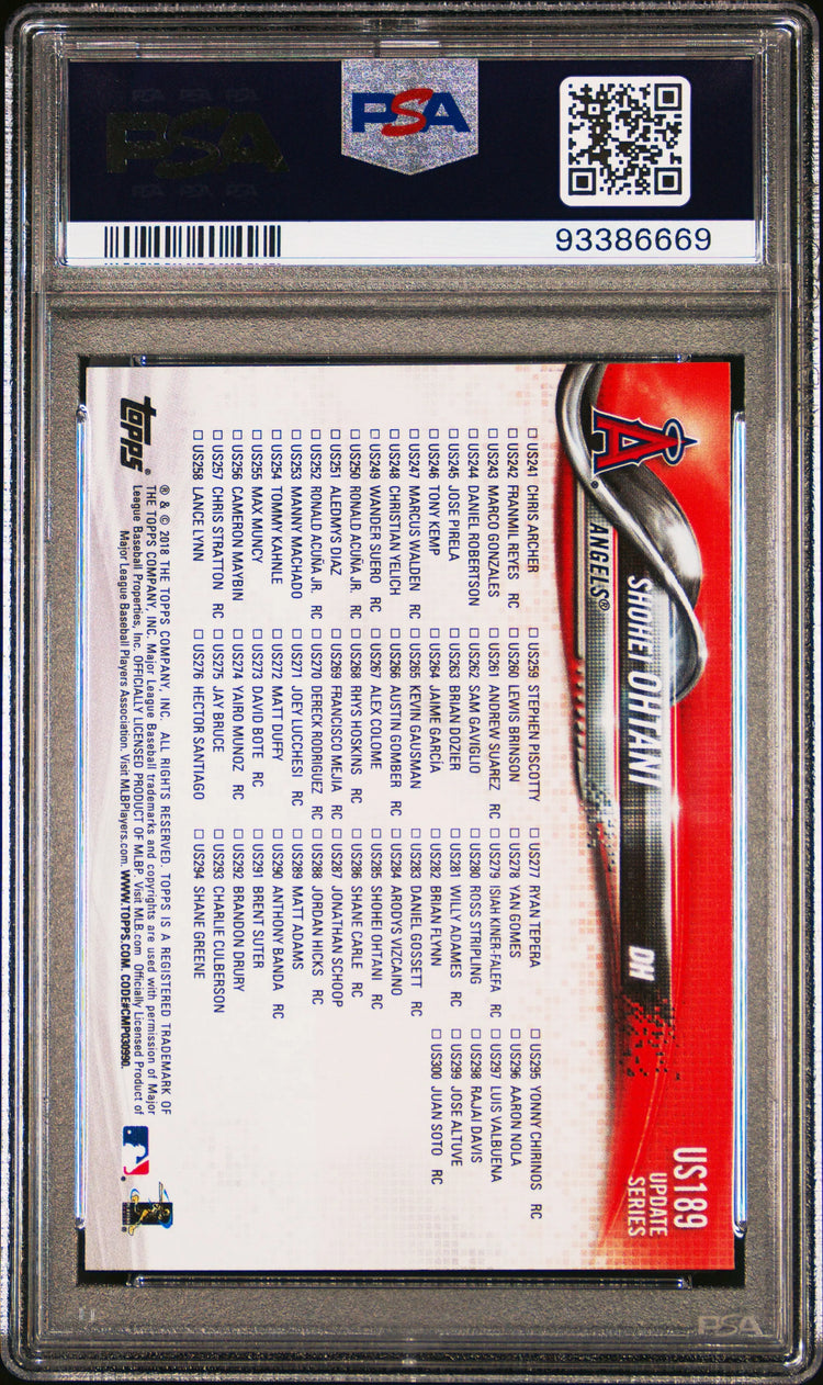 2018 Topps Update Rookie Shohei Ohtani RC PSA 9 