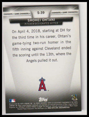 2018 Topps Update #S-39 Shohei Ohtani Salute Rookie 