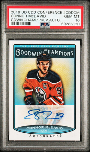 2018 UD CDD Conference Goodwin Champions Autograph Connor McDavid Auto PSA 10 