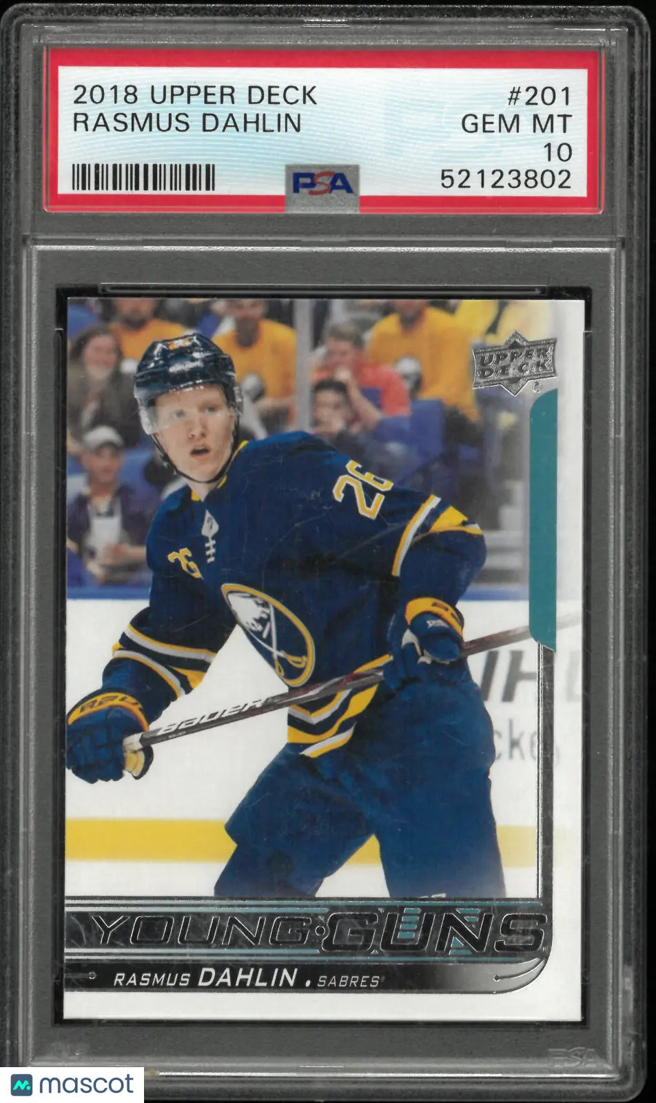 2018 Upper Deck Series 1 Young Guns Rookie  Rasmus Dahlin RC PSA 10 