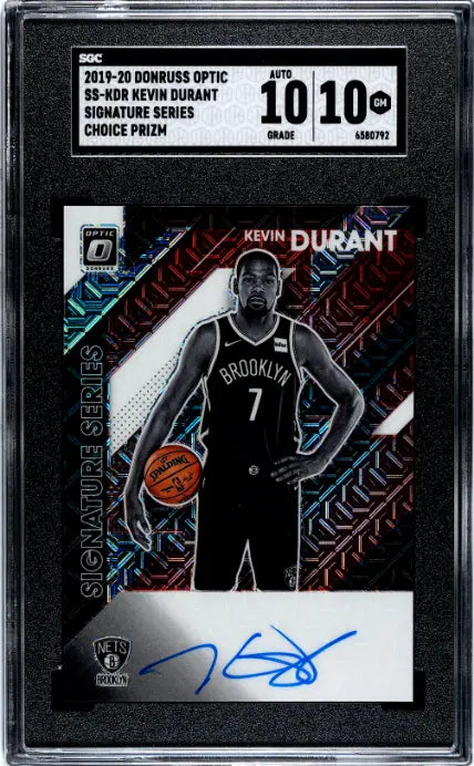 2019-20 Donruss Optic Autograph Kevin Durant Auto Sig. Series Choice  SGC 10 