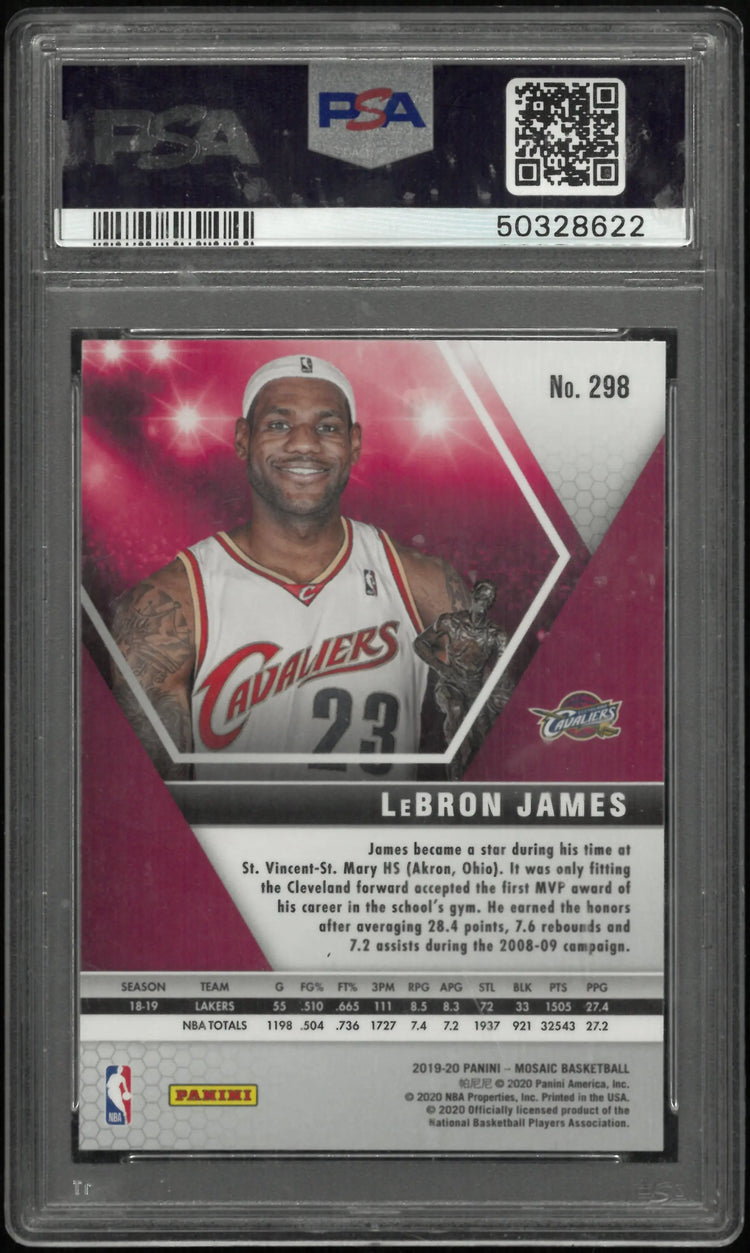 2019-20 Panini Mosaic LeBron James PSA 10 