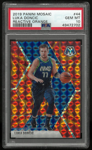 2019-20 Panini Mosaic Luka Doncic Reactive Orange PSA 10 