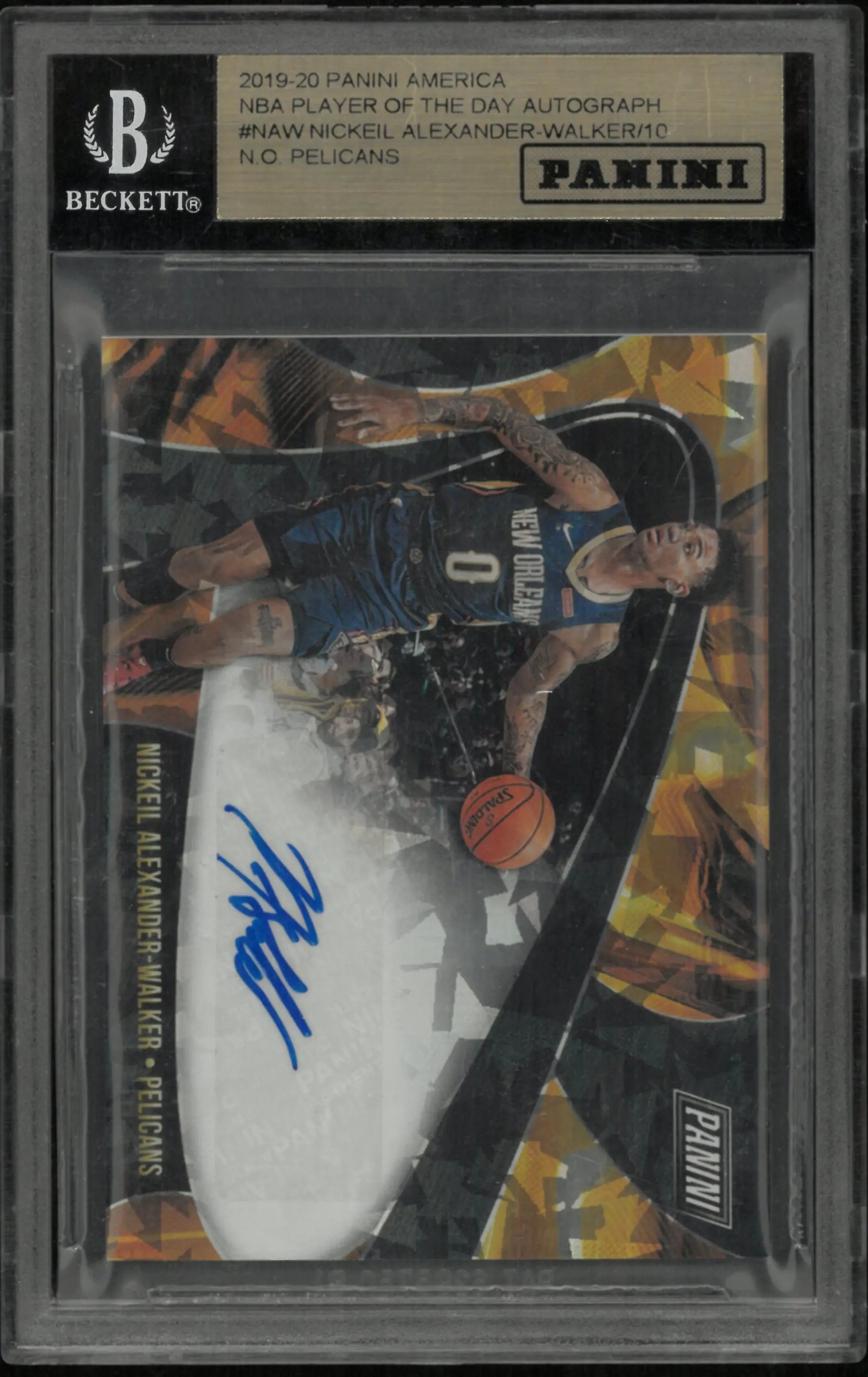 2019-20 Panini Player Of The Day Orange Cracked Ice Auto Nickeil Alexander-Walker /10 