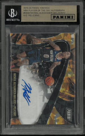 2019-20 Panini Player Of The Day Orange Cracked Ice Auto Nickeil Alexander-Walker /10 