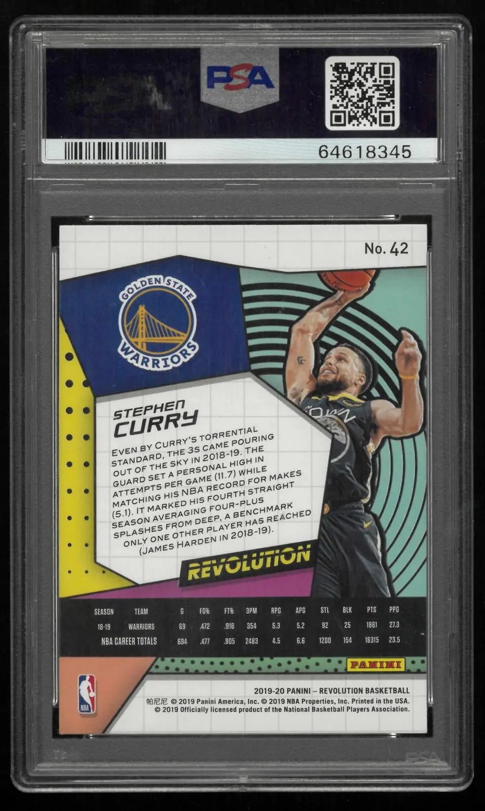 2019-20 Panini Revolution Basketball Stephen Curry PSA 10 
