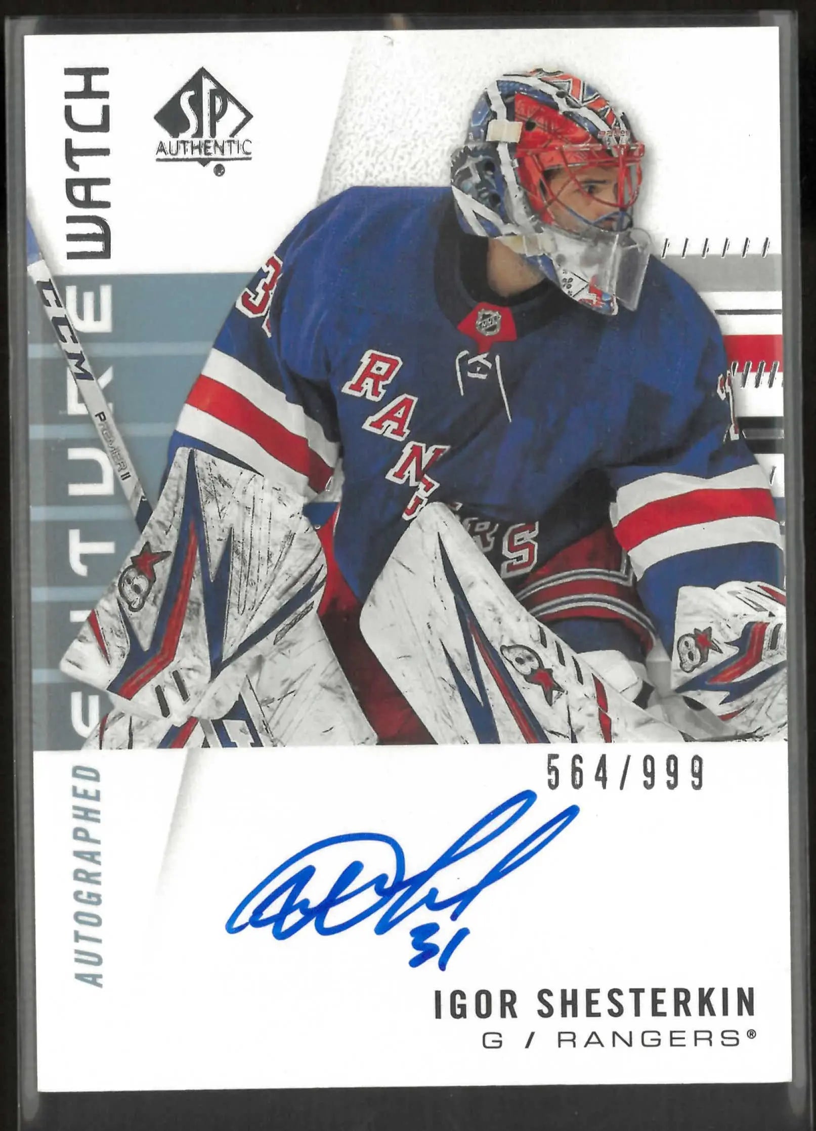 2019-20 SP Authentic Future Watch Rookie Autograph Igor Shesterkin Auto /999 RC 