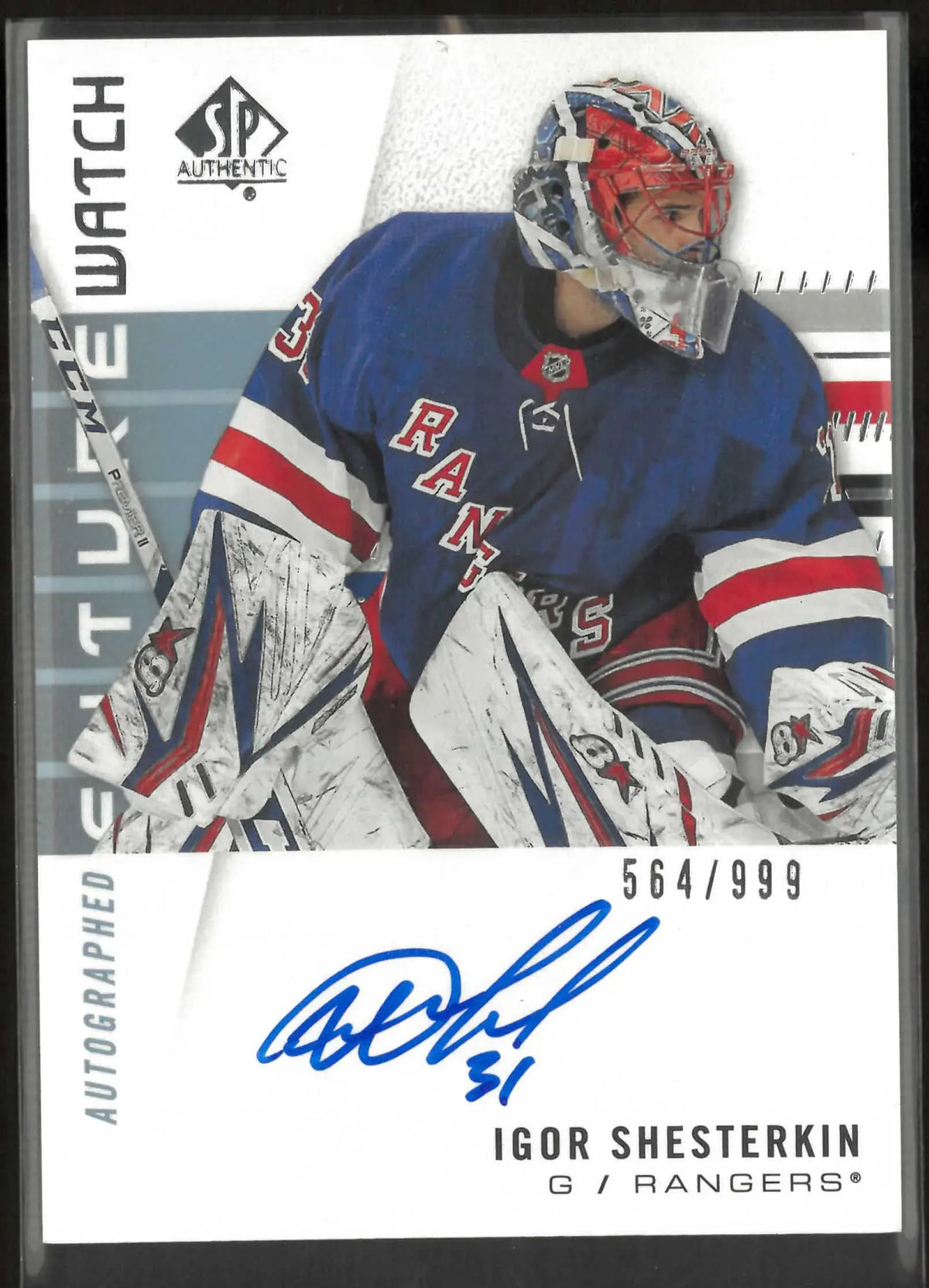 2019-20 SP Authentic Future Watch Rookie Autograph Igor Shesterkin Auto /999 RC 