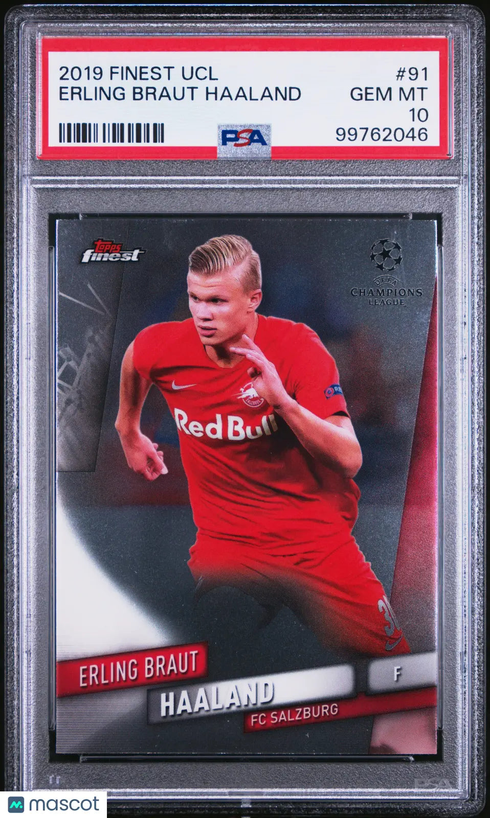 2019-20 Topps Finest UEFA Champions League Erling Braut Haaland #91 PSA 10 