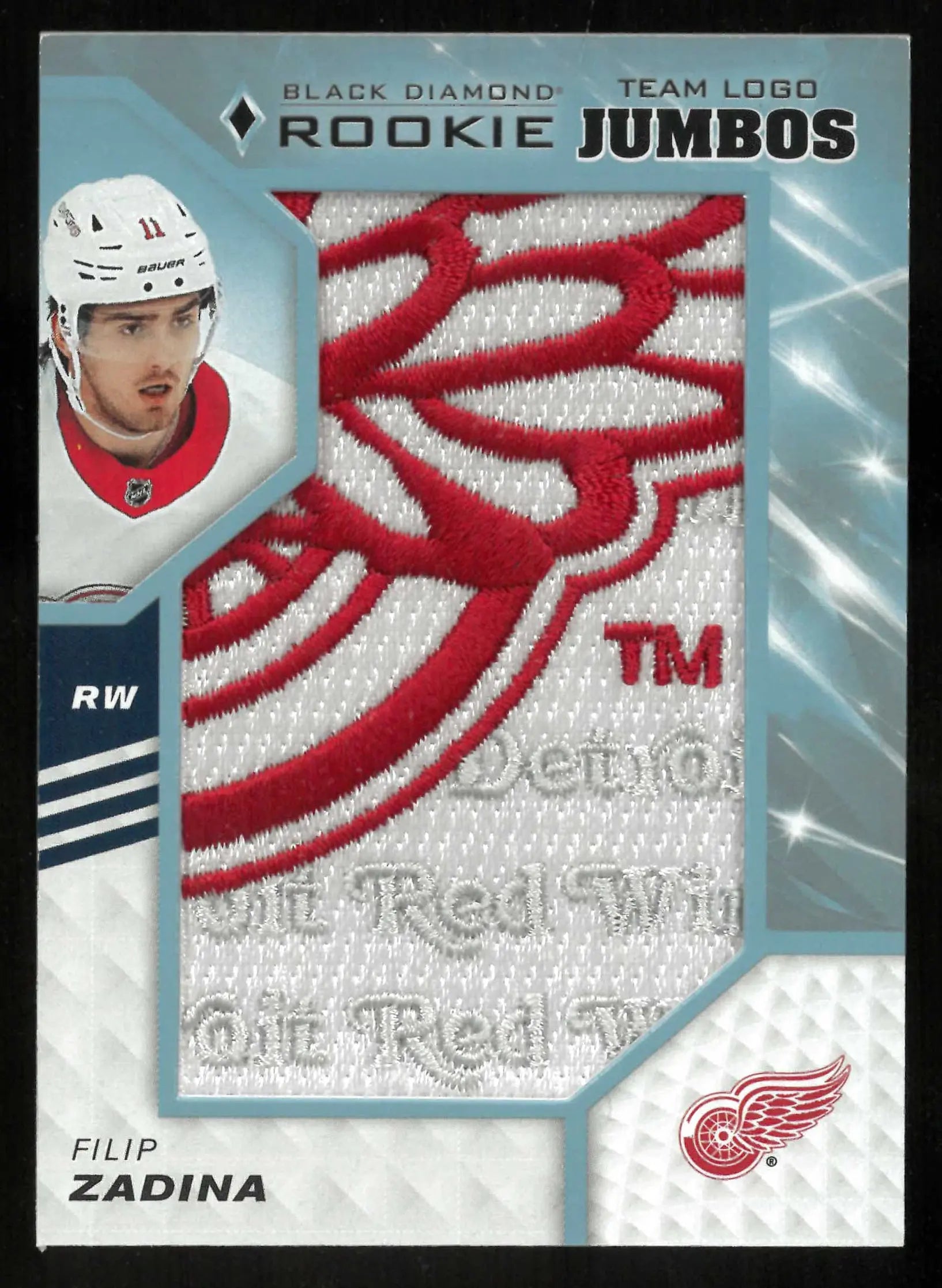 2019-20 UD Black Diamond Rookie Team Logo Jumbo Patch Filip Zadina RC 