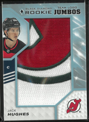 2019-20 Upper Deck Black Diamond Rookie Team Logo Jumbos Jack Hughes RC 
