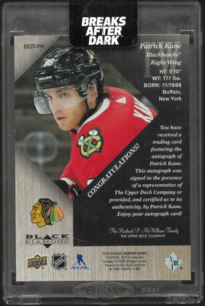 2019-20 Upper Deck Black Diamond Tribute Autograph Patrick Kane Auto /25 