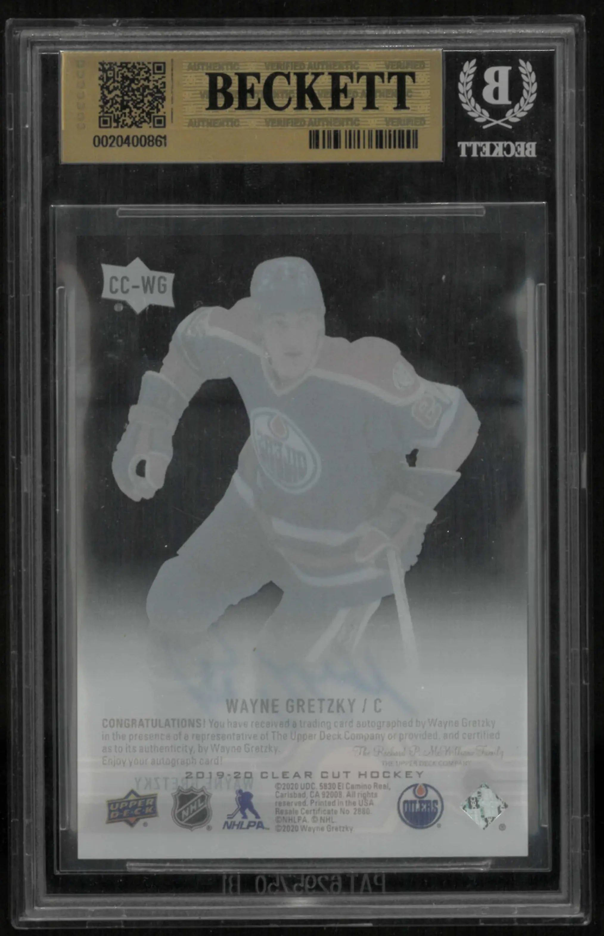 2019-20 Upper Deck Clear Cut Aces Autograph Wayne Gretzky Auto BGS 9.5 