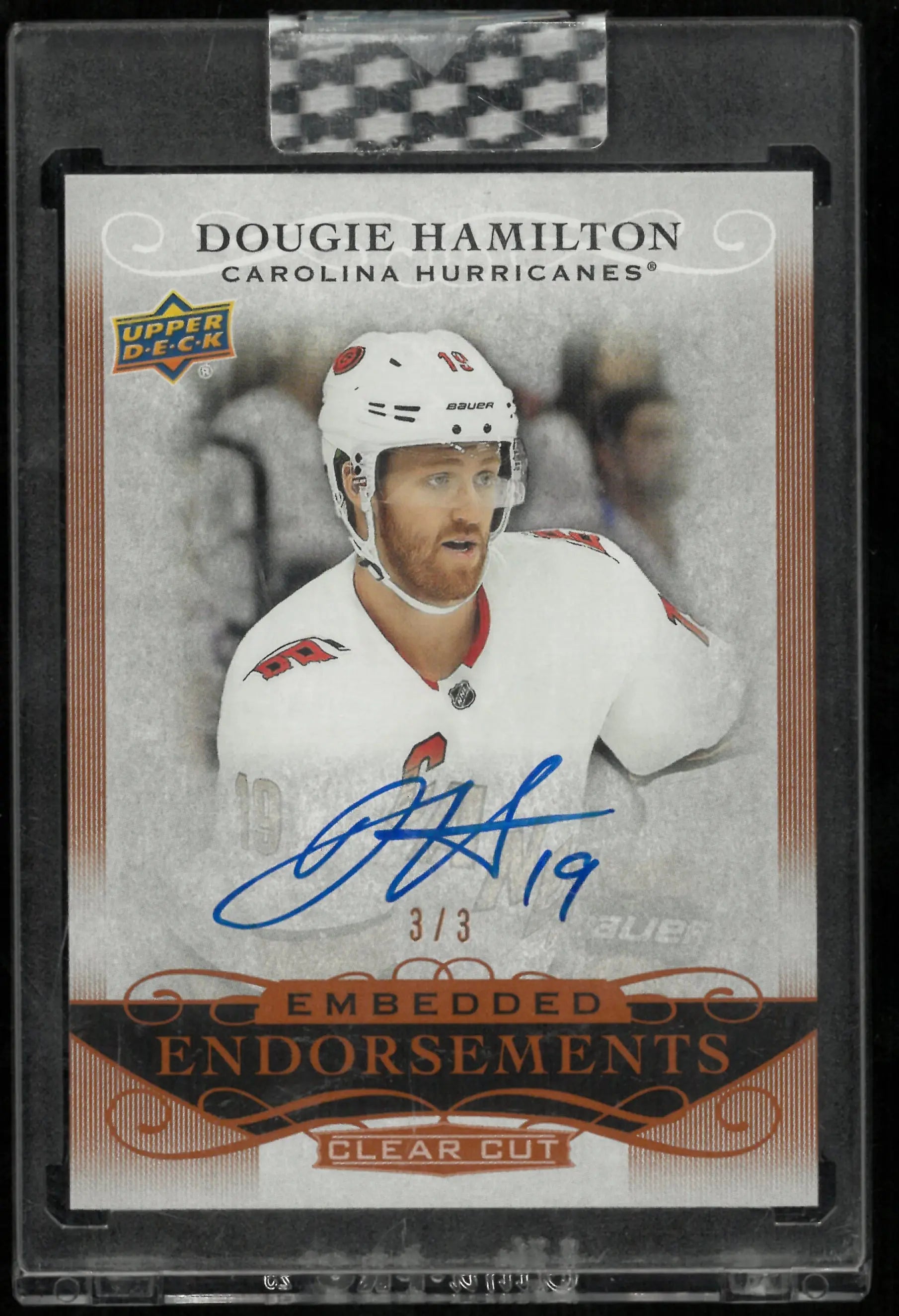 2019-20 Upper Deck Clear Cut Hockey Embedded Endorsements Auto Dougie Hamilton 3/3 