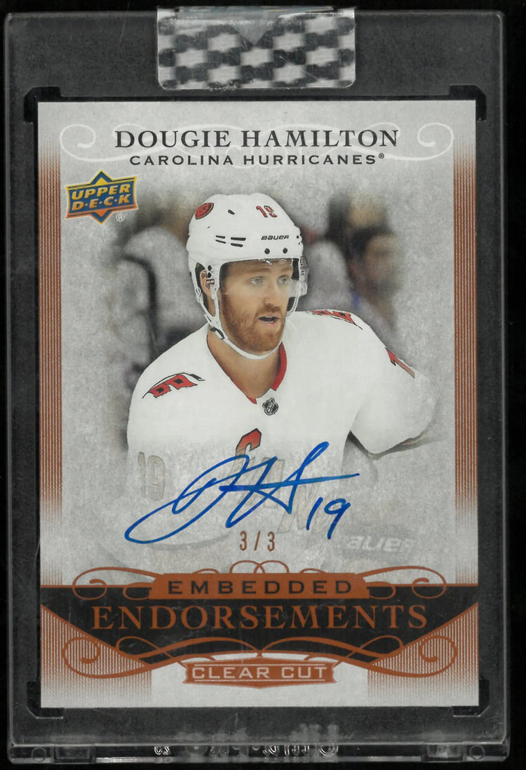 2019-20 Upper Deck Clear Cut Hockey Embedded Endorsements Auto Dougie Hamilton 3/3 
