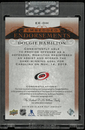 2019-20 Upper Deck Clear Cut Hockey Embedded Endorsements Auto Dougie Hamilton 3/3 