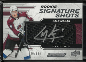 2019-20 Upper Deck Engrained Rookie Signature Shots Cale Makar Auto /149 RC 