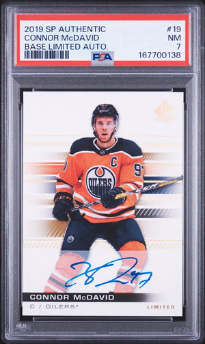 2019-20 Upper Deck SP Authentic Autograph Connor McDavid Base Limited Auto PSA 7 