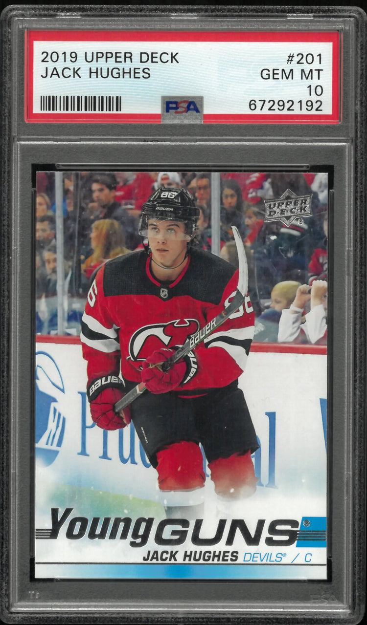 2019-20 Upper Deck Series 1 Jack Hughes Young Guns RC Rookie #201 PSA 10 