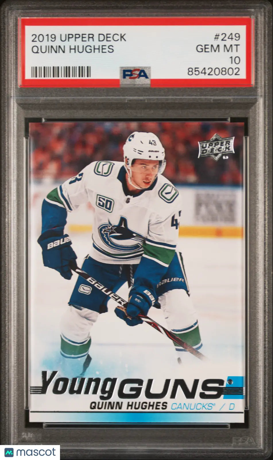 2019-20 Upper Deck Series 1 Quinn Hughes Young Guns RC Rookie #249 PSA 10 